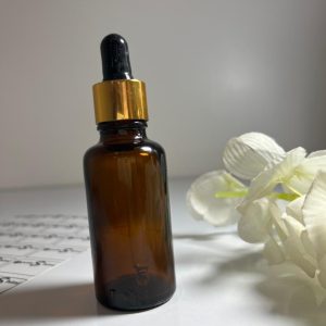 قطره چکان شیشه ای دور طلایی